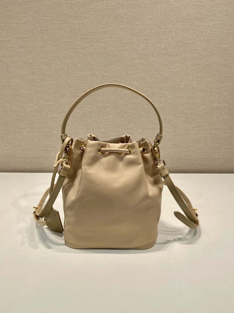 Prada 1BE067 Re-Nylon Satin mini-bag Apricot