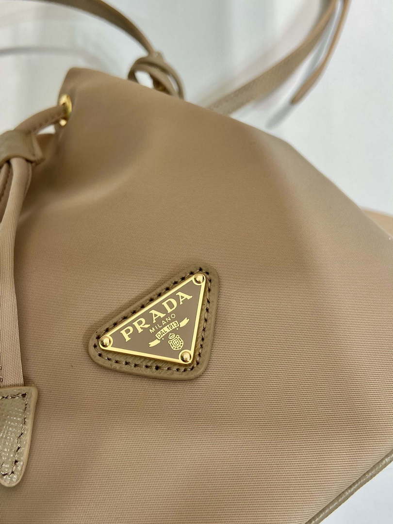 Prada 1BE067 Re-Nylon Satin mini-bag Apricot