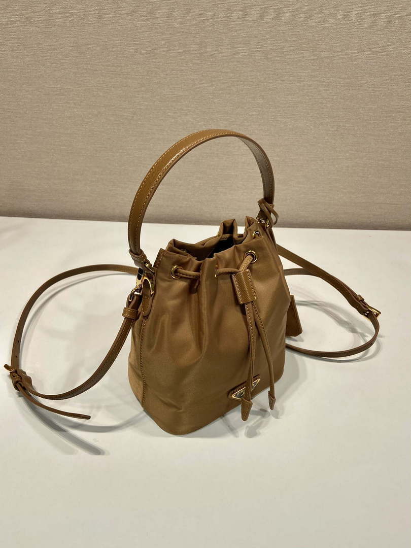 Prada 1BE067 Re-Nylon Satin mini-bag Brown