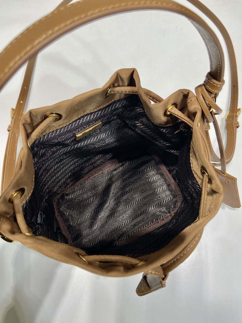 Prada 1BE067 Re-Nylon Satin mini-bag Brown