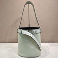 Prada 1BE085 Buckle leather bucket bag with belt White - Default Title - View 1