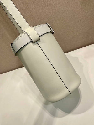 Prada 1BE085 Buckle leather bucket bag with belt White - Default Title - View 6
