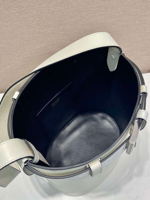 Prada 1BE085 Buckle leather bucket bag with belt White - Default Title - View 8