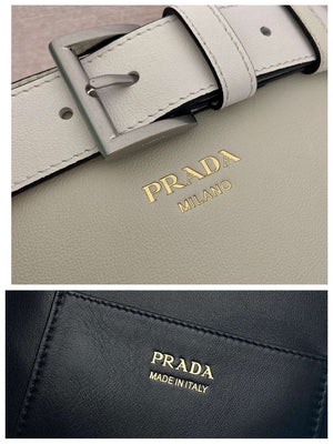 Prada 1BE085 Buckle leather bucket bag with belt White - Default Title - View 9