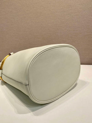 Prada 1BE085 Buckle leather bucket bag with jeweled belt White - Default Title - View 7