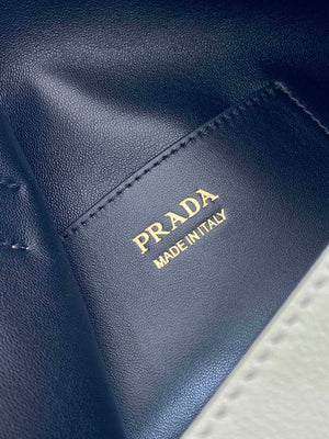 Prada 1BE085 Buckle leather bucket bag with jeweled belt White - Default Title - View 9