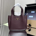 Prada 1BG335 Small leather tote bag Wine Red Gold