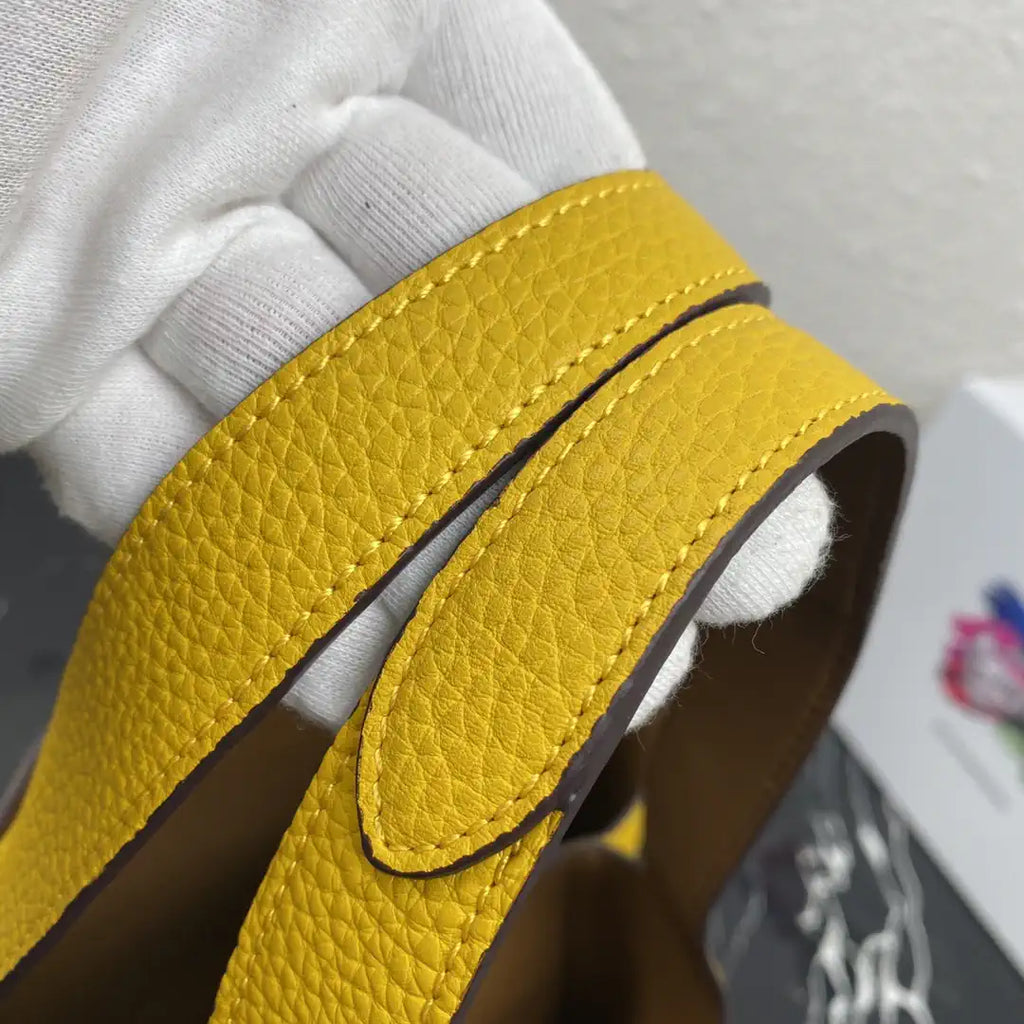 Prada 1BG335 Small leather tote bag Yellow Silver