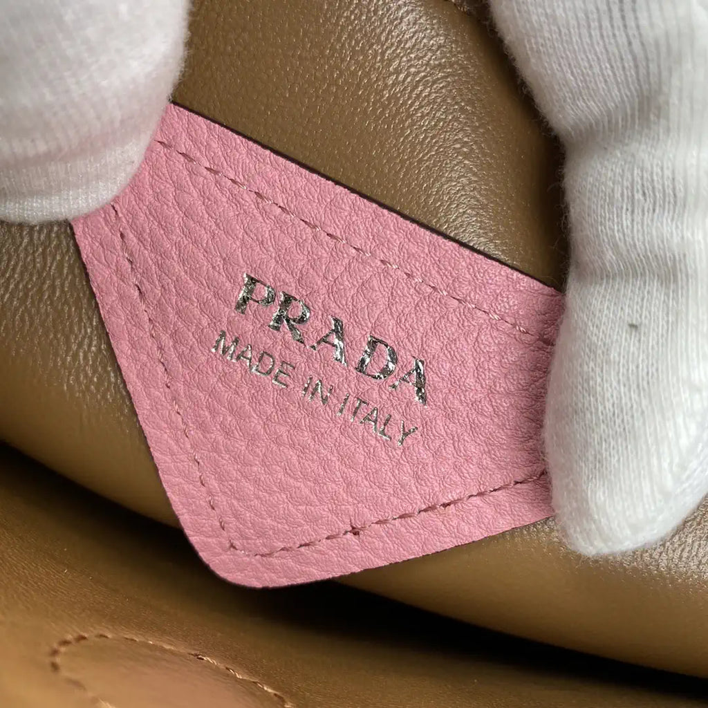 Prada 1BG335 Small leather tote bag Pink Silver