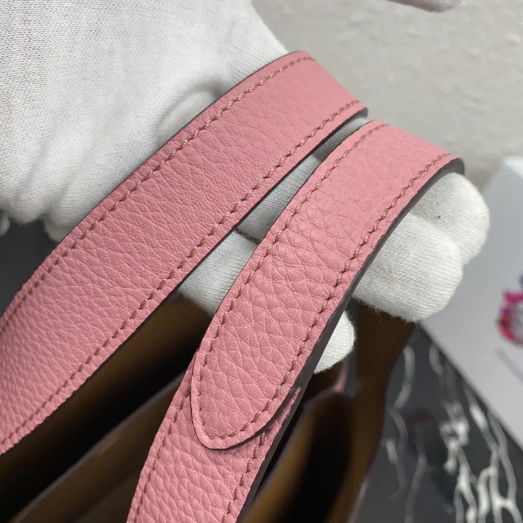 Prada 1BG335 Small leather tote bag Pink Silver