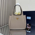 Prada 1BG335 Tote Leather Bucket Handbag Gray - Default Title - View 1