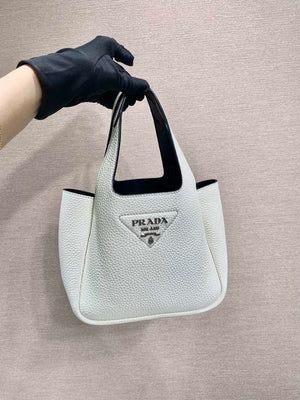Prada 1BG335 Tote Leather Bucket Handbag White - Default Title - View 3