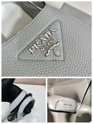 Prada 1BG335 Tote Leather Bucket Handbag Light Blue - Default Title - View 9