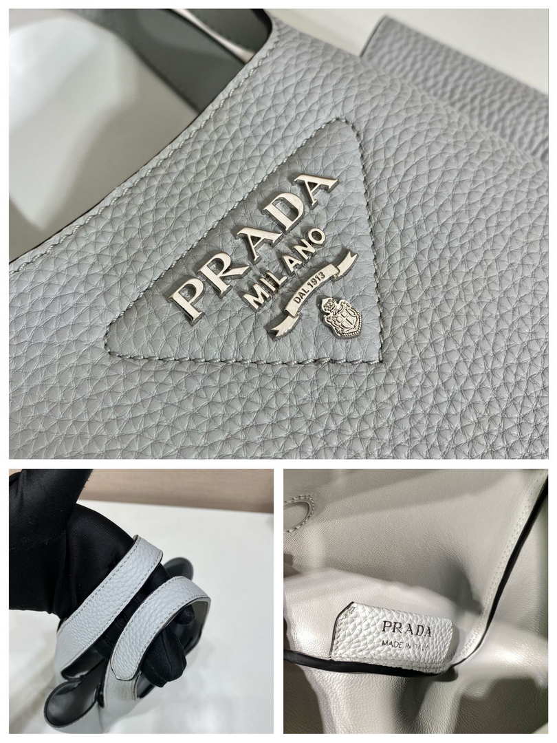 Prada 1BG335 Tote Leather Bucket Handbag Light Blue - Default Title - View 9