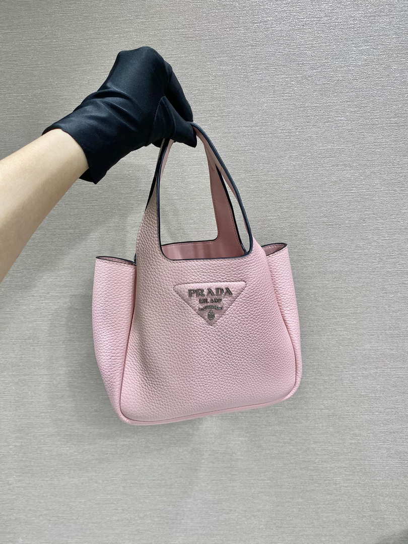 Prada 1BG335 Tote Leather Bucket Handbag Pink - Default Title - View 1
