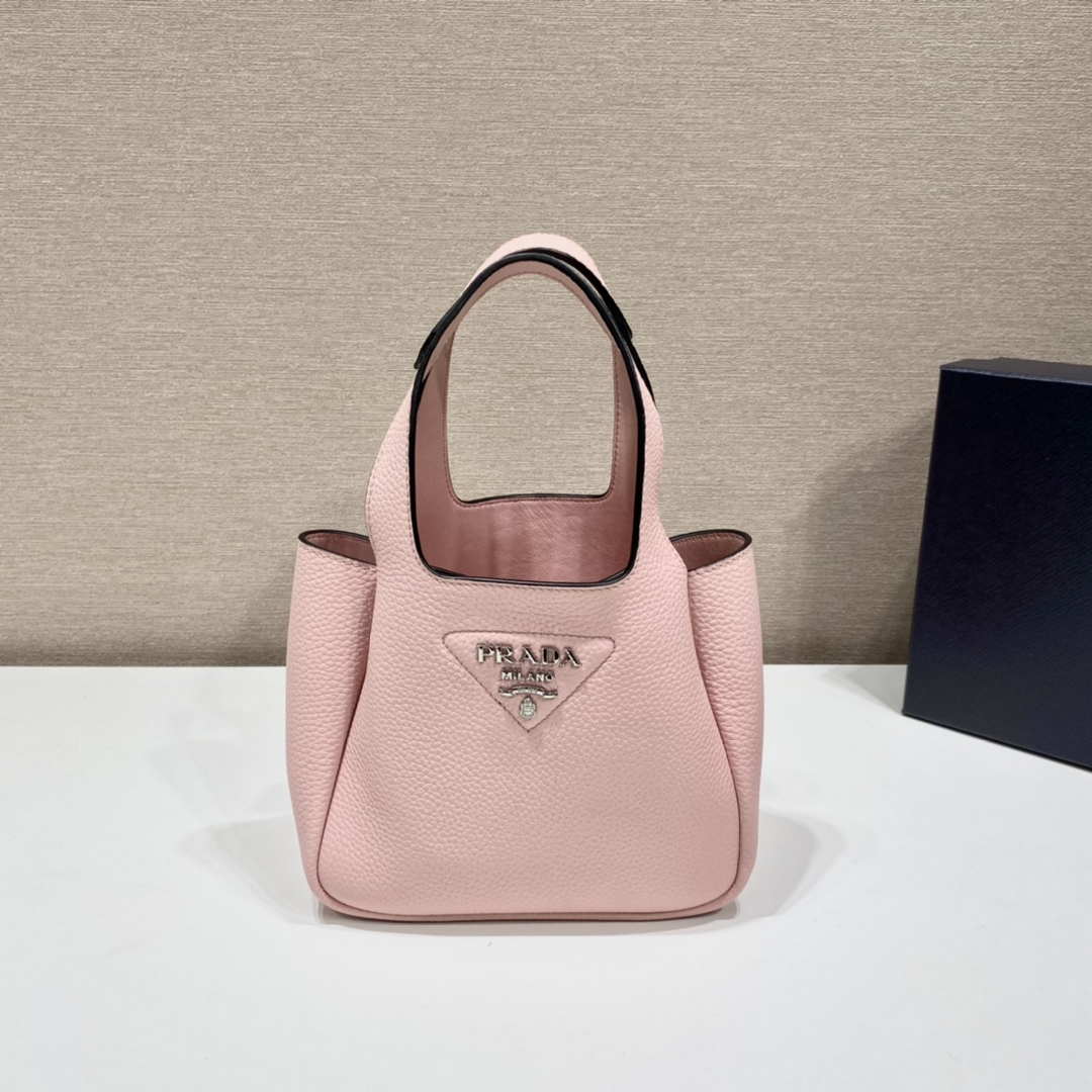 Prada 1BG335 Tote Leather Bucket Handbag Pink - Default Title - View 2
