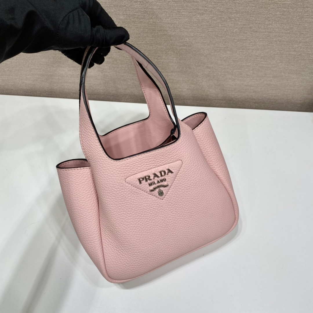 Prada 1BG335 Tote Leather Bucket Handbag Pink - Default Title - View 3