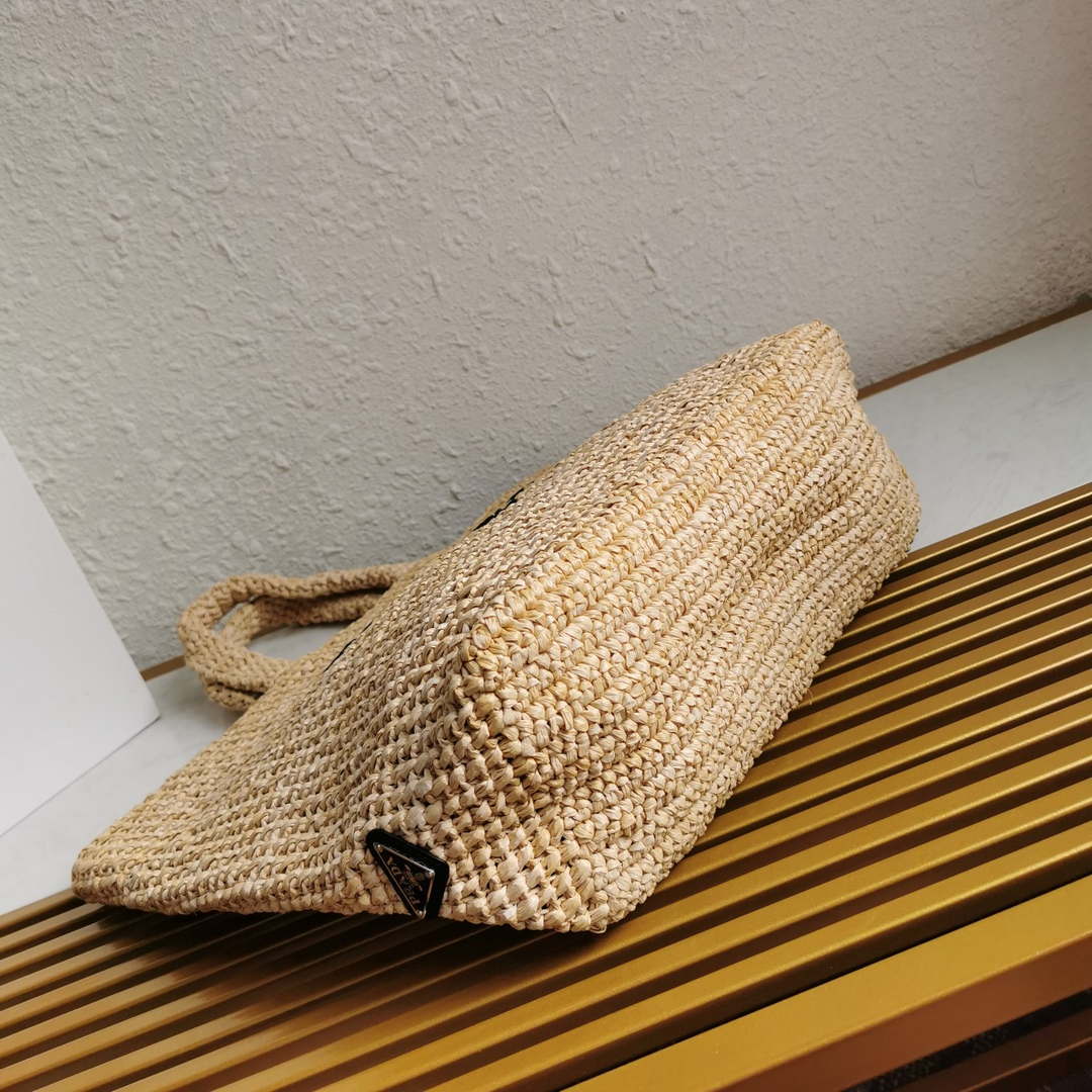 Prada 1BG392 Large Crochet tote bag Apricot