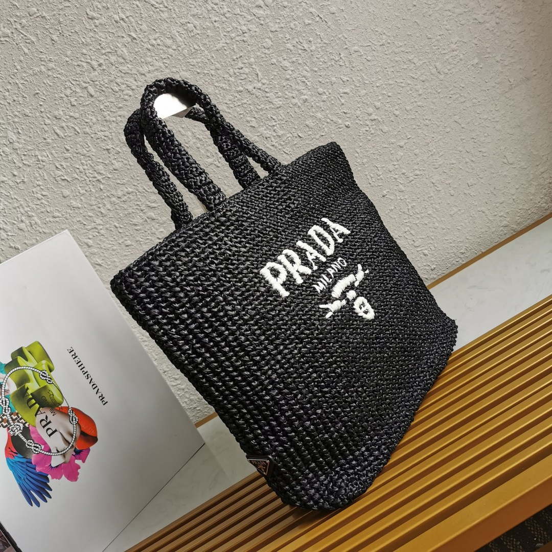 Prada 1BG392 Large Crochet tote bag Black - Default Title - View 2