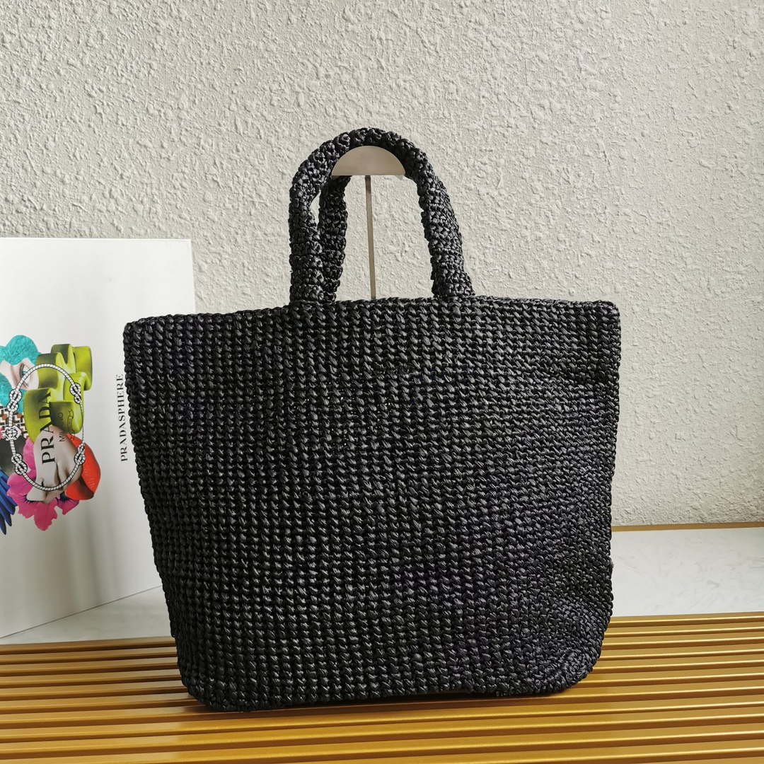 Prada 1BG392 Large Crochet tote bag Black - Default Title - View 5