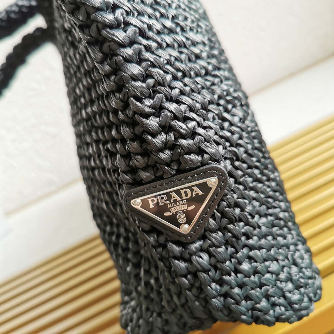 Prada 1BG392 Large Crochet tote bag Black - Default Title - View 7