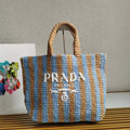 Prada 1BG392 Large Crochet tote bag Nature With Blue - Default Title - View 1