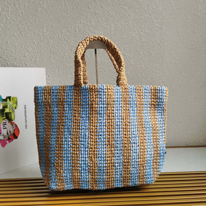 Prada 1BG392 Large Crochet tote bag Nature With Blue - Default Title - View 5