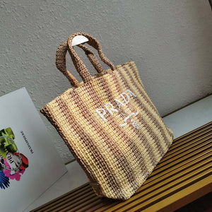 Prada 1BG392 Large Crochet tote bag Nature With Brown - Default Title - View 2