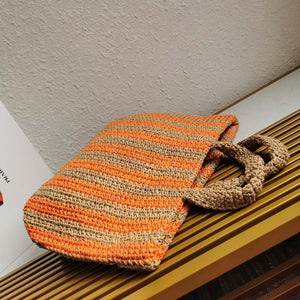 Prada 1BG392 Large Crochet tote bag Nature With Orange - Default Title - View 4