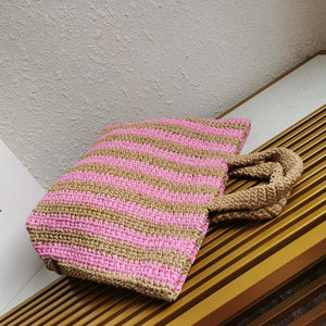 Prada 1BG392 Large Crochet tote bag Nature With Pink - Default Title - View 4