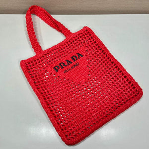 Prada 1BG393 Raffia tote bag Red - Default Title - View 2