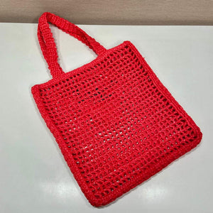 Prada 1BG393 Raffia tote bag Red - Default Title - View 4
