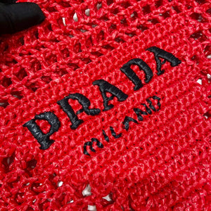 Prada 1BG393 Raffia tote bag Red - Default Title - View 5