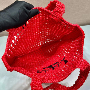 Prada 1BG393 Raffia tote bag Red - Default Title - View 7