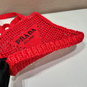 Prada 1BG393 Raffia tote bag Red - Default Title - View 8