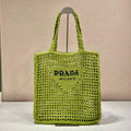 Prada 1BG393 Raffia tote bag Green - Default Title - View 1