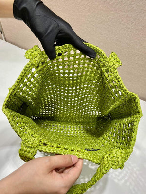 Prada 1BG393 Raffia tote bag Green - Default Title - View 5