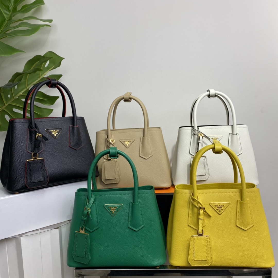 Prada 1BG443 Prada Double Saffiano leather mini bag Tan - Default Title - View 1