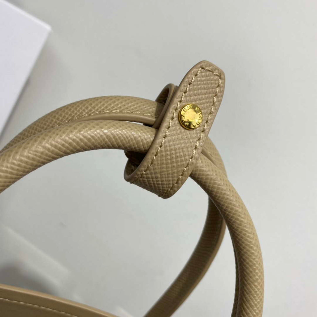 Prada 1BG443 Prada Double Saffiano leather mini bag Tan