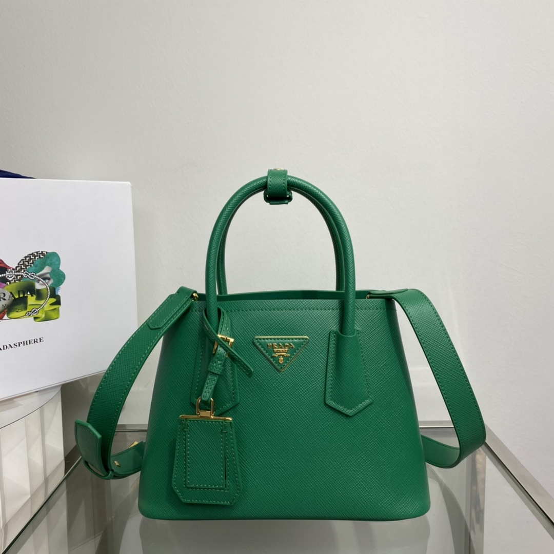Prada 1BG443 Prada Double Saffiano leather mini bag Green - Default Title - View 1