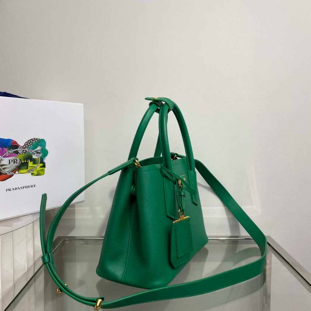 Prada 1BG443 Prada Double Saffiano leather mini bag Green