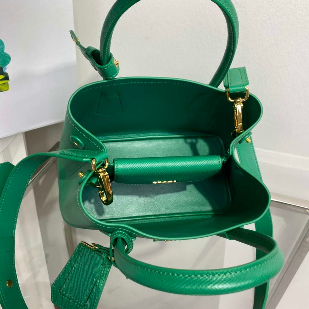Prada 1BG443 Prada Double Saffiano leather mini bag Green
