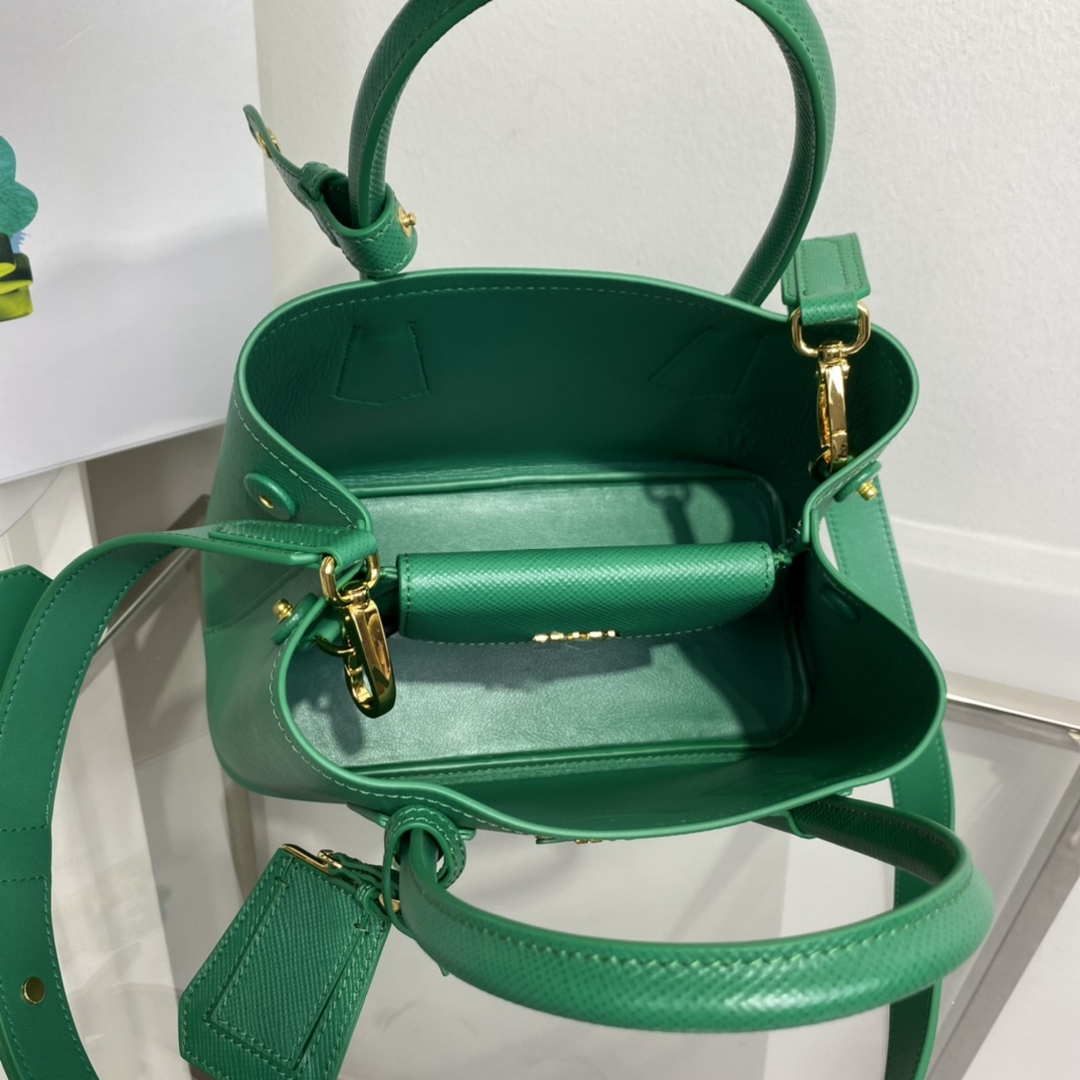 Prada 1BG443 Prada Double Saffiano leather mini bag Green