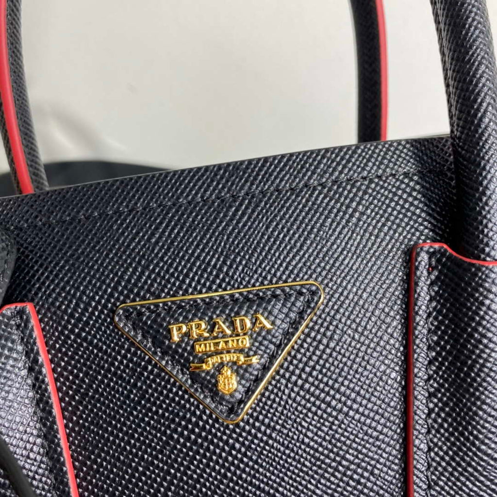 Prada 1BG443 Prada Double Saffiano leather mini bag Black