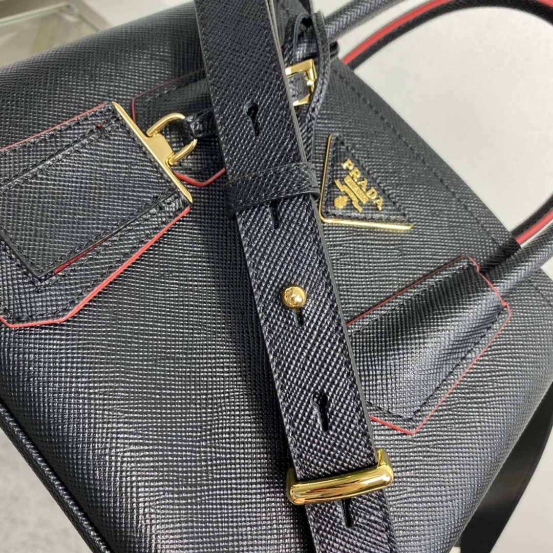 Prada 1BG443 Prada Double Saffiano leather mini bag Black - Default Title - View 6