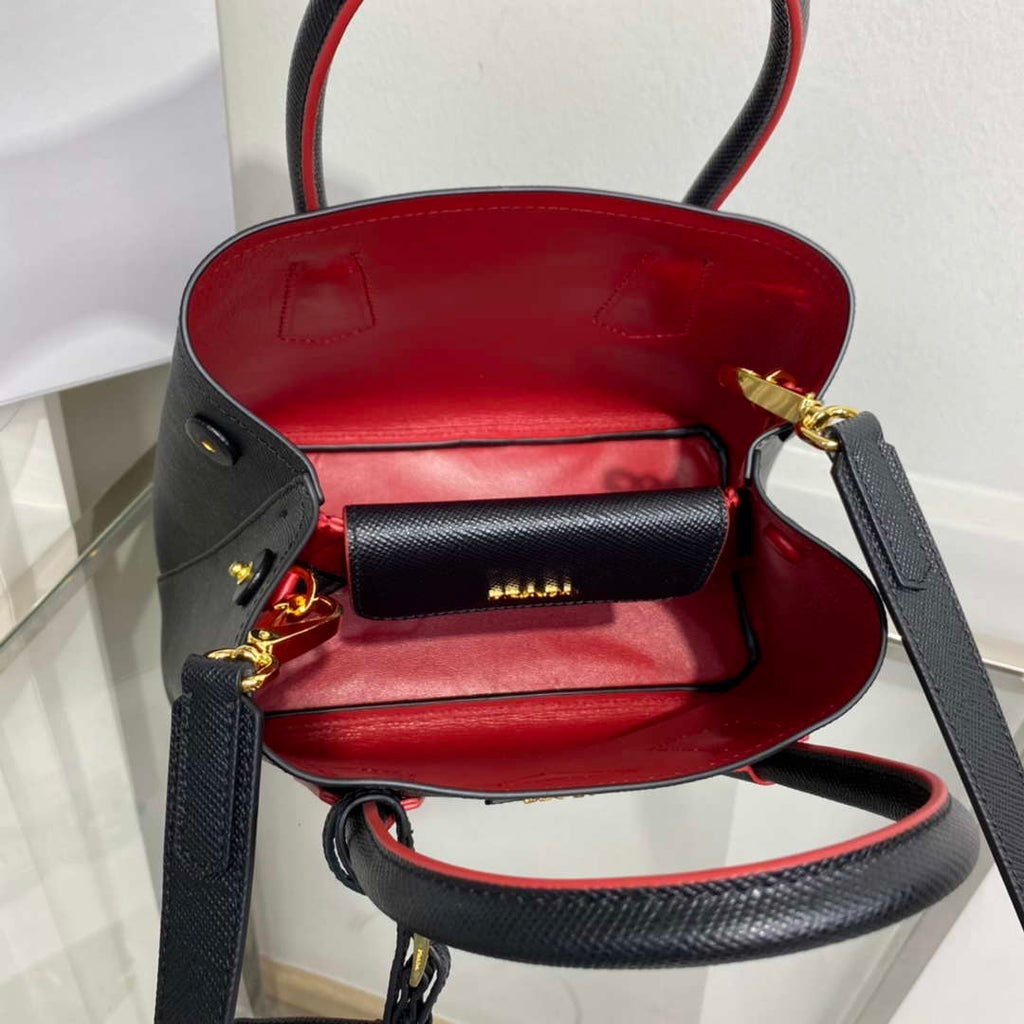 Prada 1BG443 Prada Double Saffiano leather mini bag Black