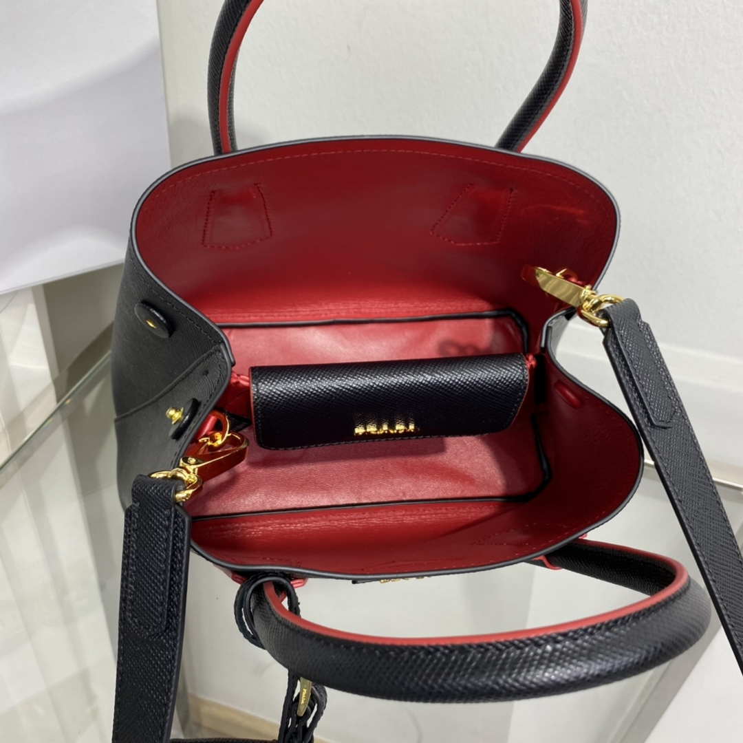Prada 1BG443 Prada Double Saffiano leather mini bag Black - Default Title - View 8