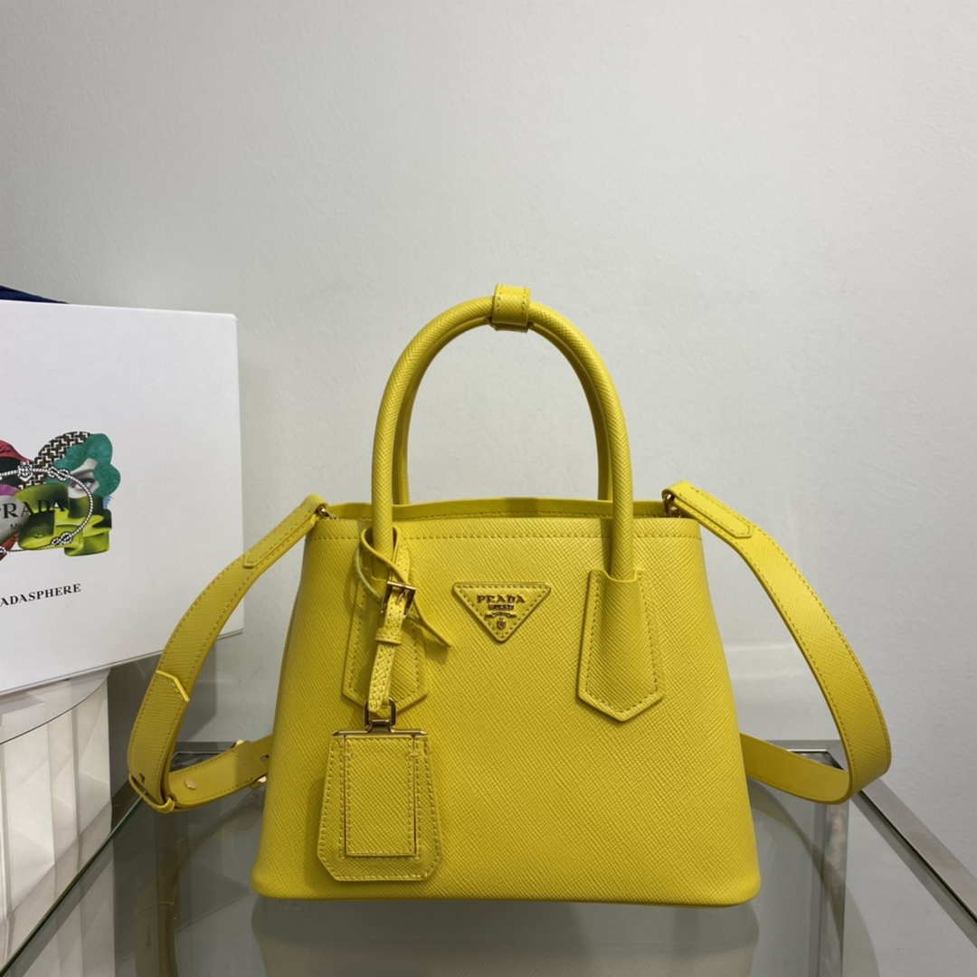 Prada 1BG443 Prada Double Saffiano leather mini bag Yellow - Default Title - View 1