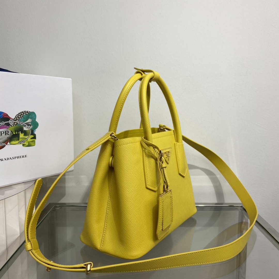 Prada 1BG443 Prada Double Saffiano leather mini bag Yellow - Default Title - View 3