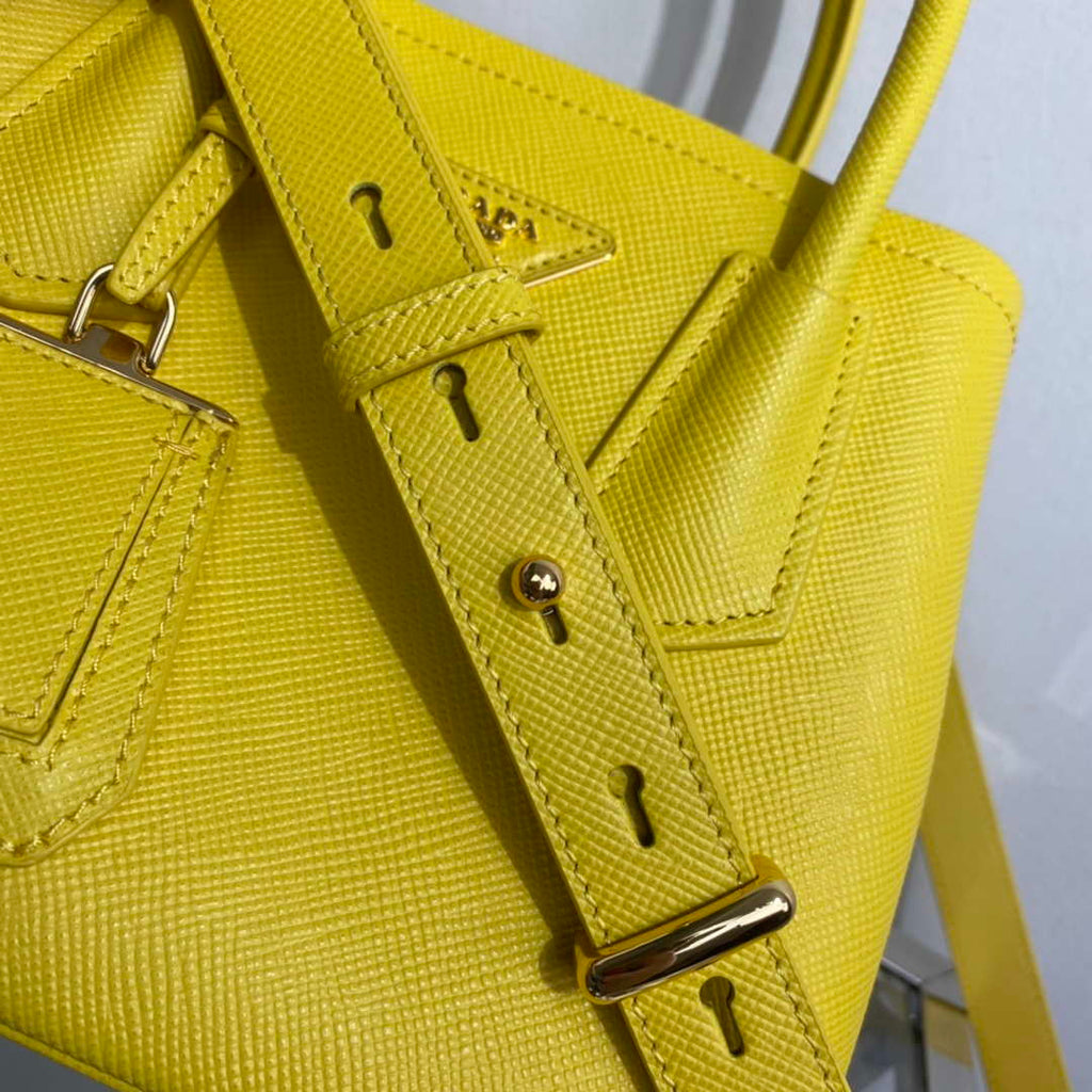 Prada 1BG443 Prada Double Saffiano leather mini bag Yellow